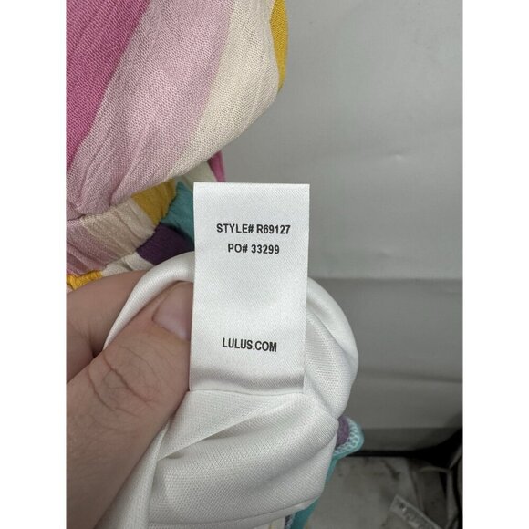 Lulus Lost In Paradise Striped Maxi Dress Women XL Colorful Beach Resortwear - Picture 6 of 8